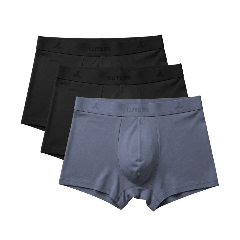 Three pairs of Luyess men's boxer trunk underwear for Malaysia's Weather, anti-bacterial, Dryiss anti-sticky Standard