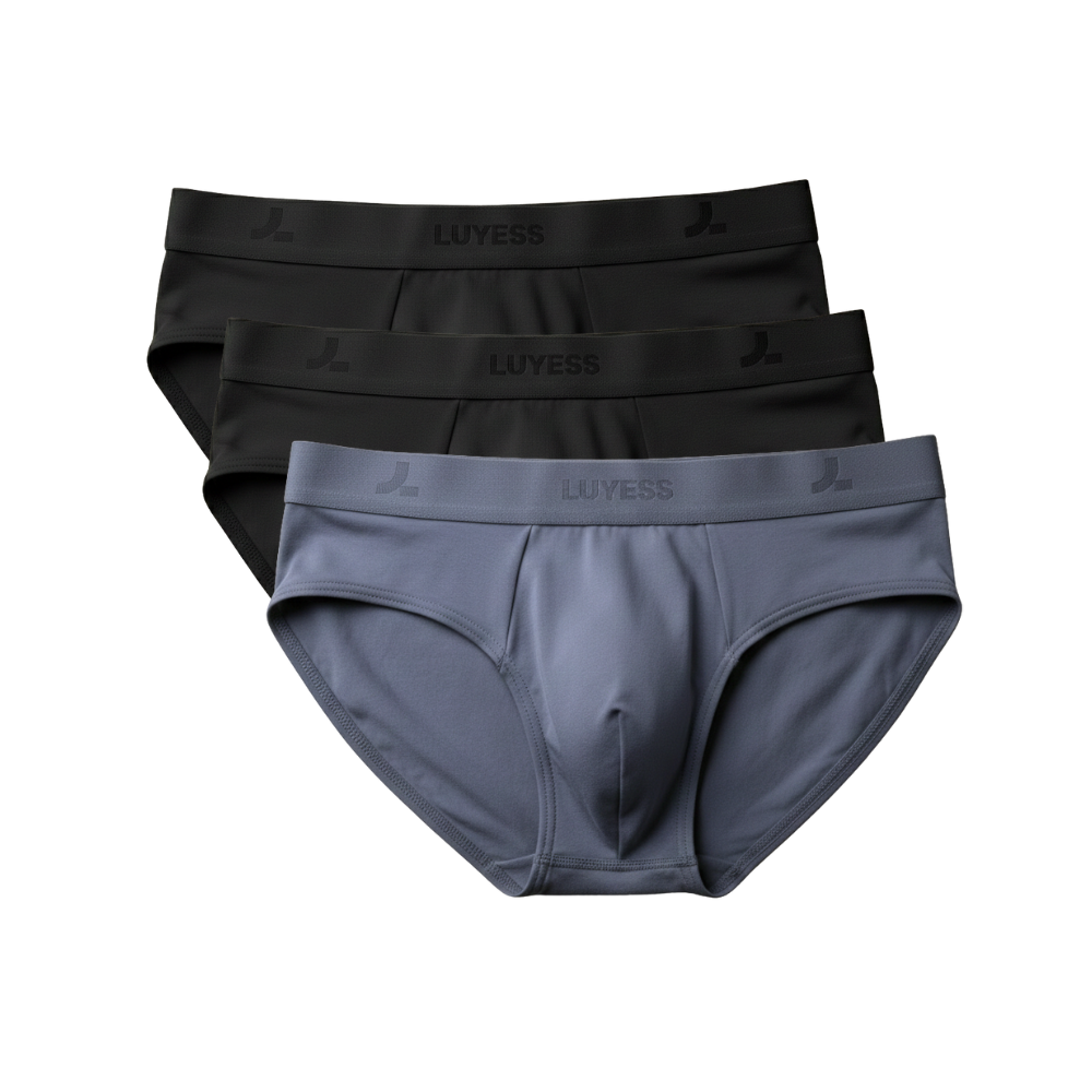 Three pairs of Luyess men's briefs underwear for Malaysia's Weather, anti-bacterial, Dryiss anti-sticky Standard